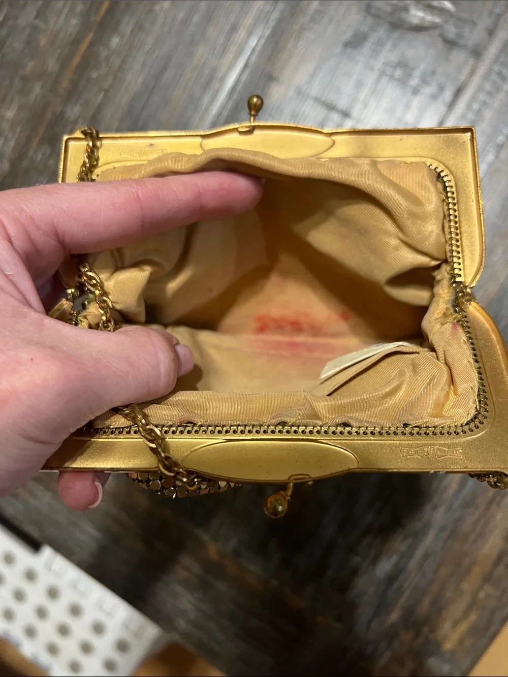 Vintage Whiting and Davis Gold Mesh Sequin Evening Handbag